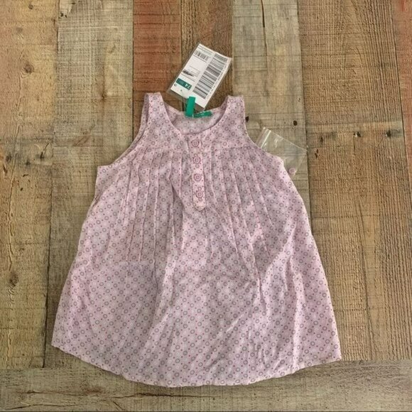 NWT United Colors Of Benetton Geometric Print sleeveless Dress 9-12 Months - Picture 1 of 6